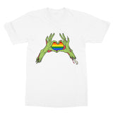 Zombie LGBTQ Heart Hands Pride Flag Softstyle T-Shirt