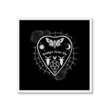 Grudges Never Die Ouija Planchette White Web Framed Photo Tile
