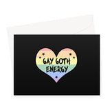 Gay Goth Energy LGBTQ Punk Pride Heart Greeting Card