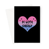 Bi Goth Energy LGBTQ Punk Bisexual Pride Heart Greeting Card