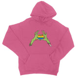 Zombie LGBTQ Heart Hands Pride Flag College Hoodie