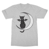 Black Witches Cat Sitting On Crescent Moon T-Shirt