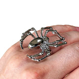 Spider Adjustable Gothic Oversize Ring Black or Chrome