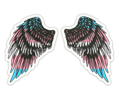 Trans Pride Angel Wings Vinyl Sticker Set
